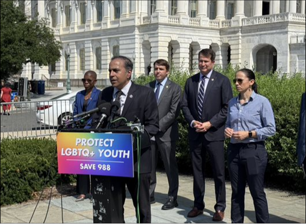 Congressman Krishnamoorthi Speaks at 988 press conference